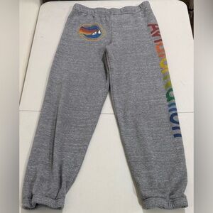 Aviator Nation Gray Sweatpants with Rainbow Logo